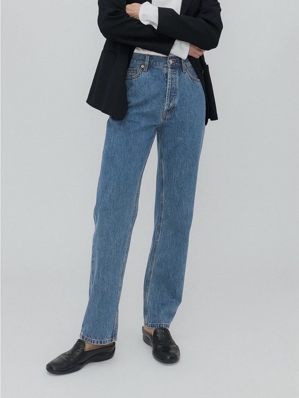 Still Here Childhood Jean High-Rise Straight Leg Jeans in Classic Blue